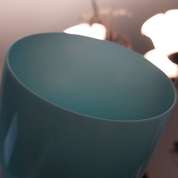 Pair Portieux Vallerysthal Turquoise Blue Opaline Water Goblets - Picture 9 of 11